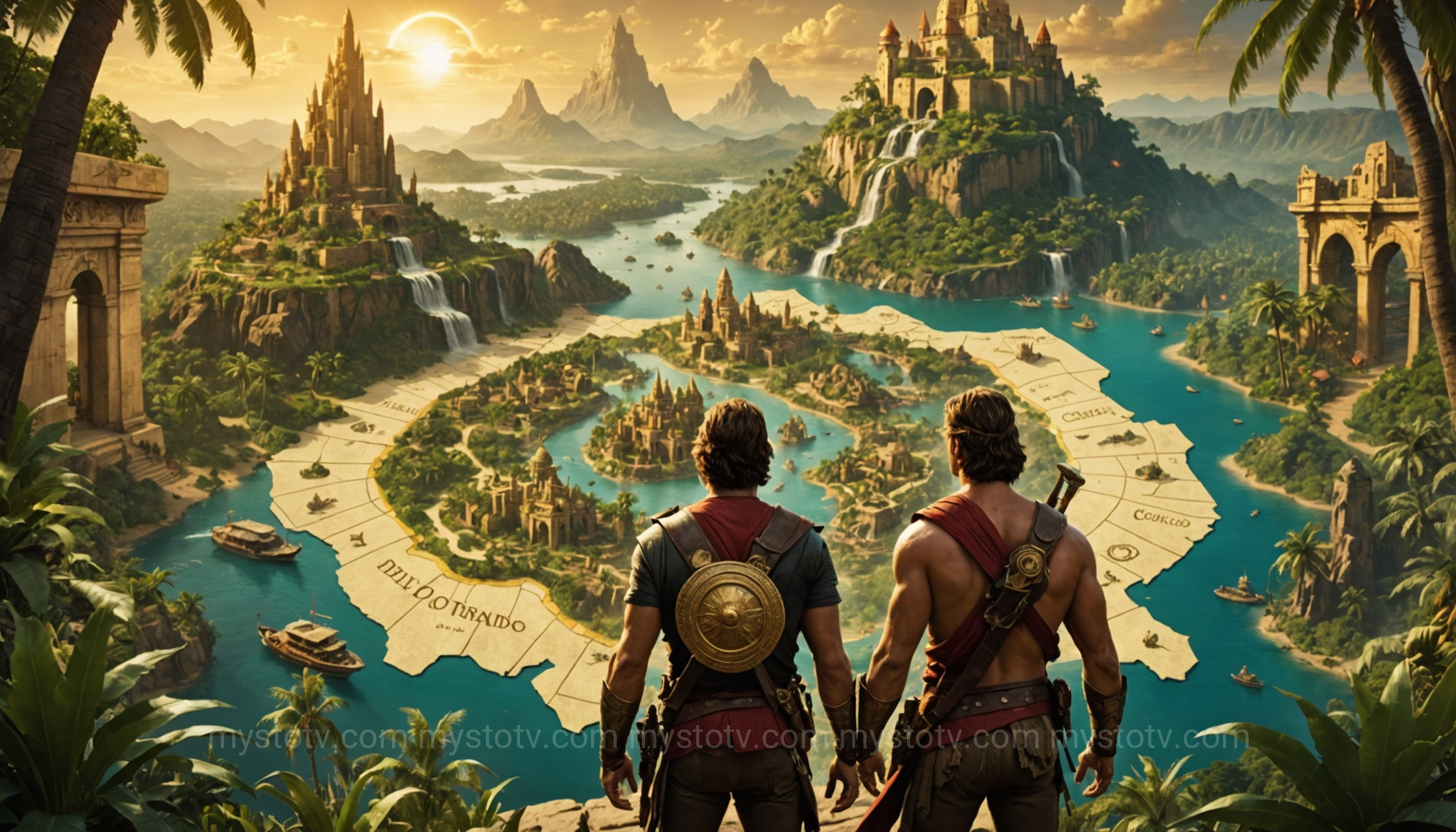 A collage of pop culture references to the El Dorado myth, a legend which was reinterpreted in the El Dorado 1966 movie.