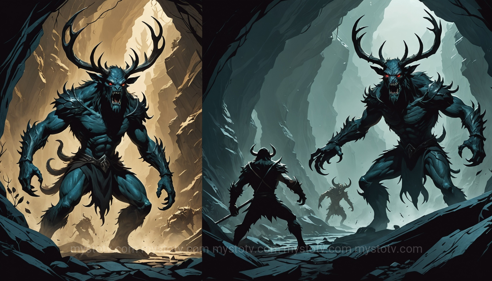 A comparison of traditional and modern pop culture depictions, showing how media shapes what is a wendigo myth.