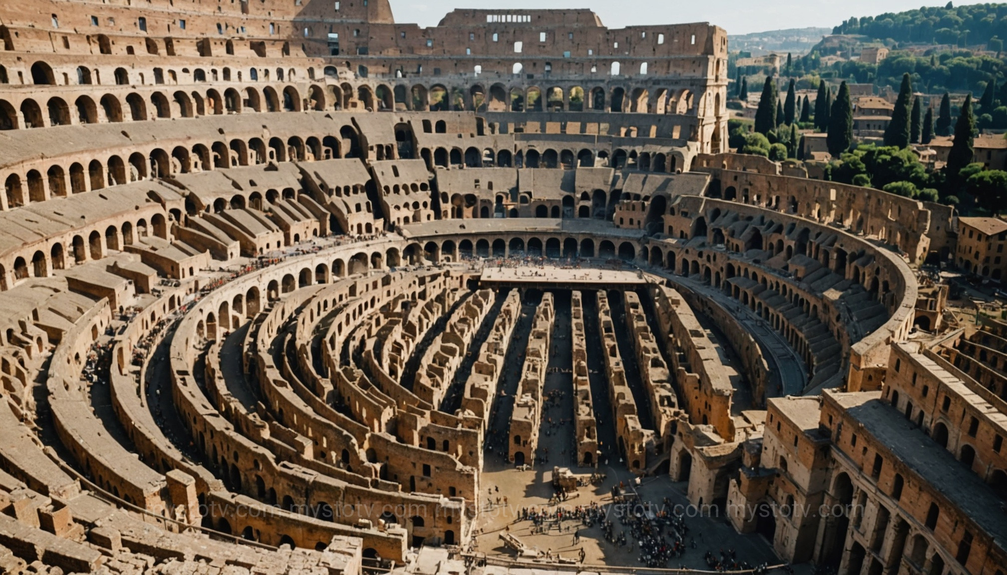 A detailed artistic reconstruction of the Flavian Amphitheatre\'s construction, illustrating the beginning of the answer to \'When Was the Colosseum Built? A Complete Construction Timeline from Vespasian to Domitian\'.