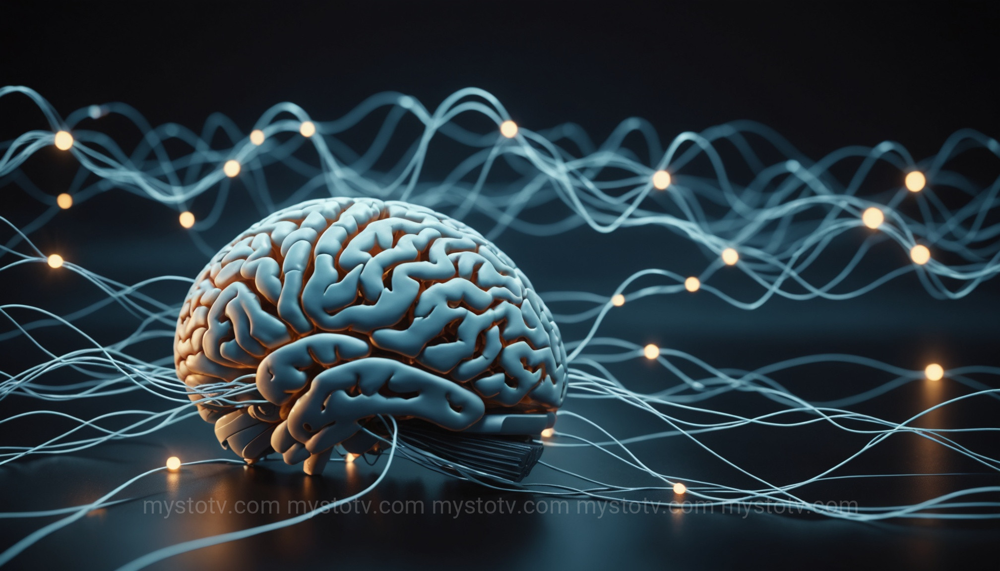 A graphic illustrating the brain benefits of using a non-sleep deep rest (nsdr) guide, showing calm brainwaves.