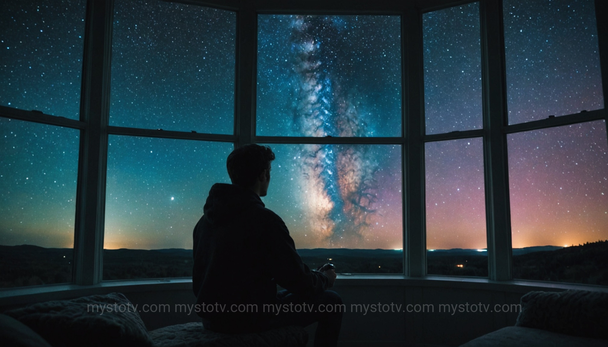A person contemplating the universe, a key visual among mental and emotional spiritual awakening signs.