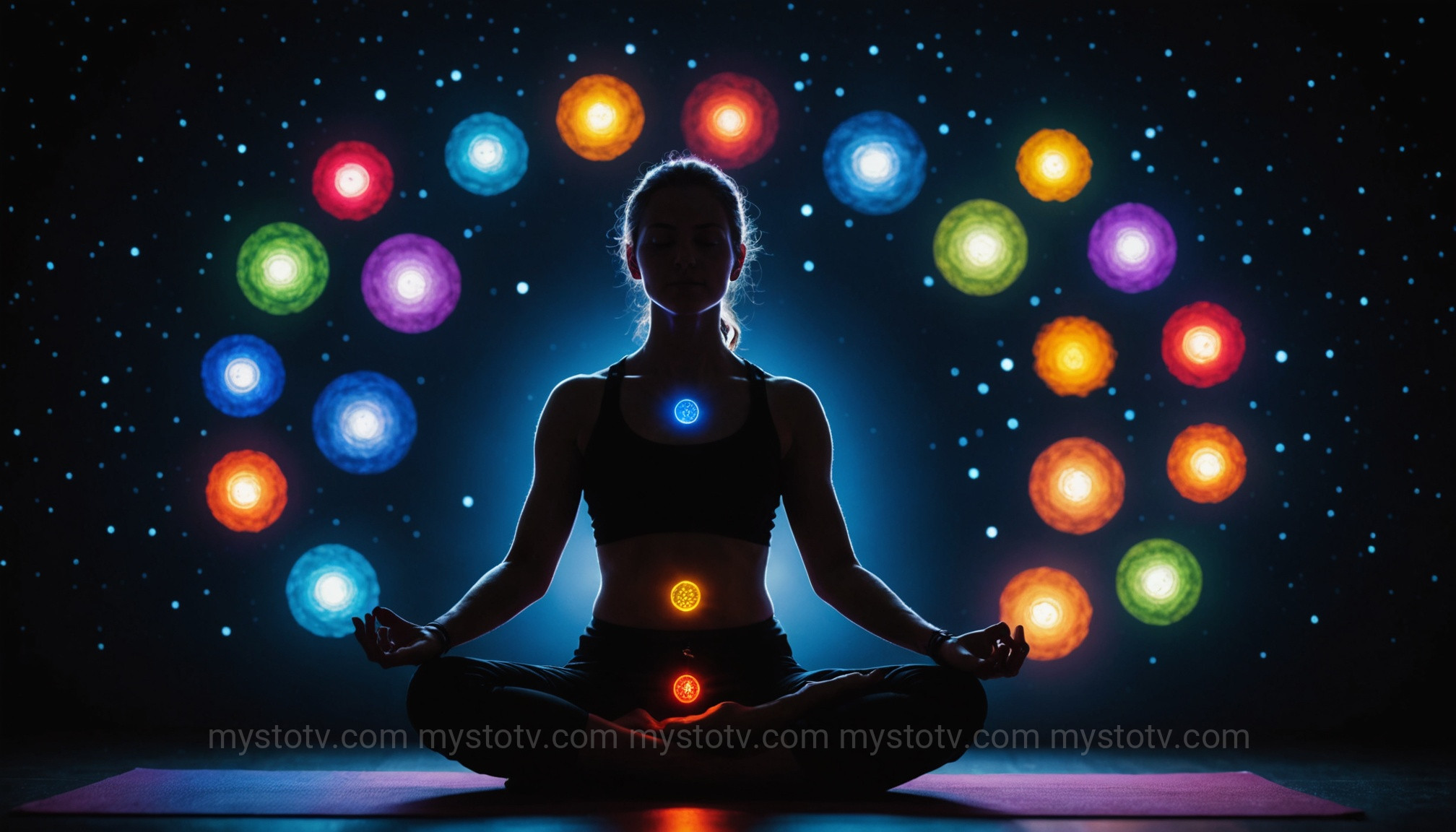A visual guide to the seven main chakras used in chakra balancing energy healing.