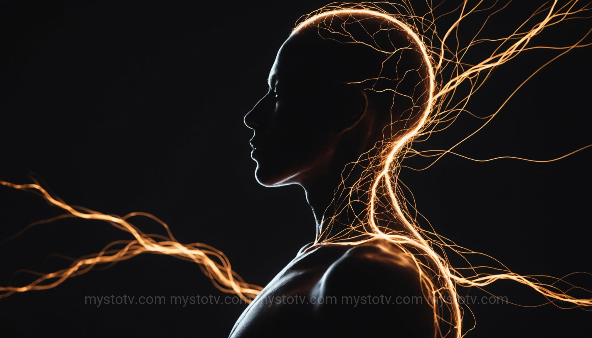A visual representation of energy surges, a common physical experience among spiritual awakening signs.