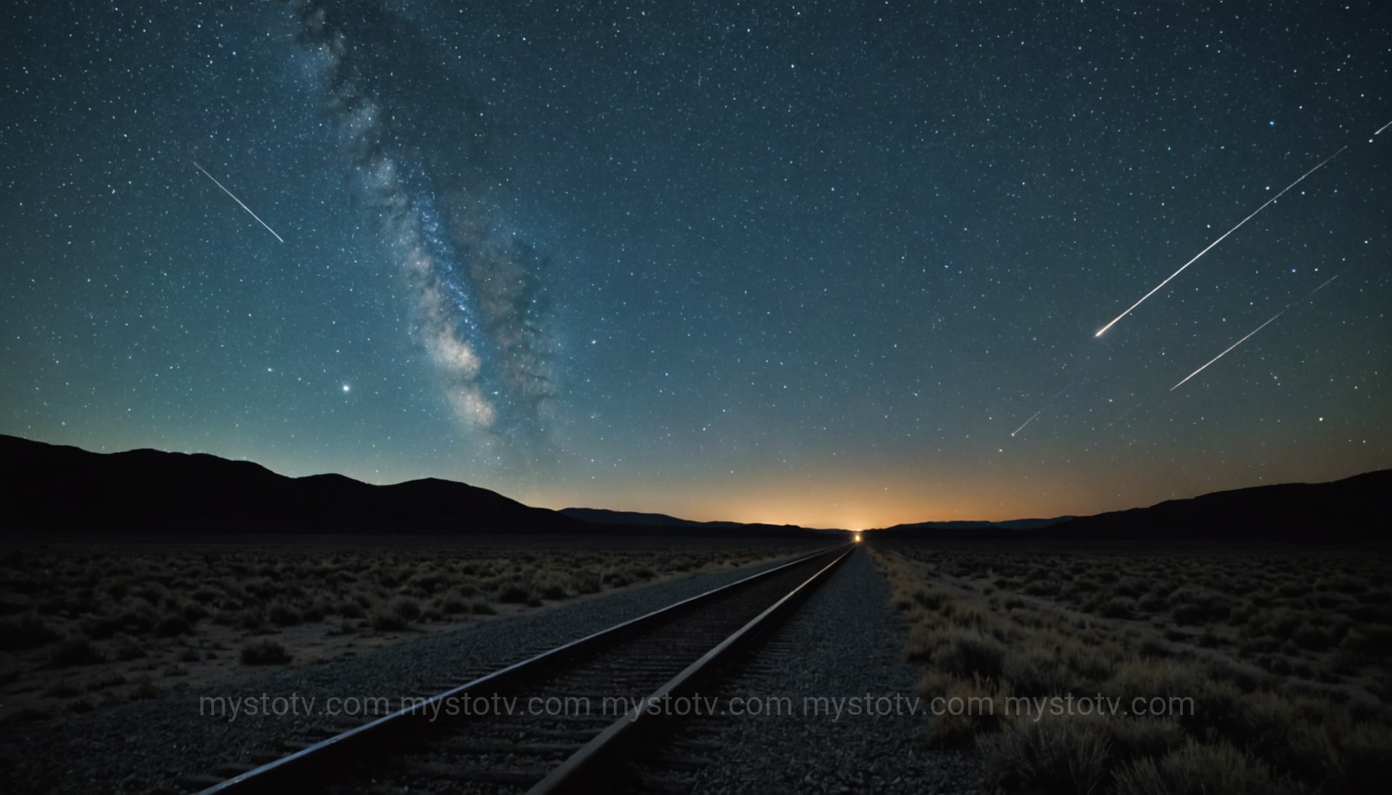 An artist\'s rendering of the Great Meteor Procession of 1913, a unique meteor shower unexplained phenomenon.