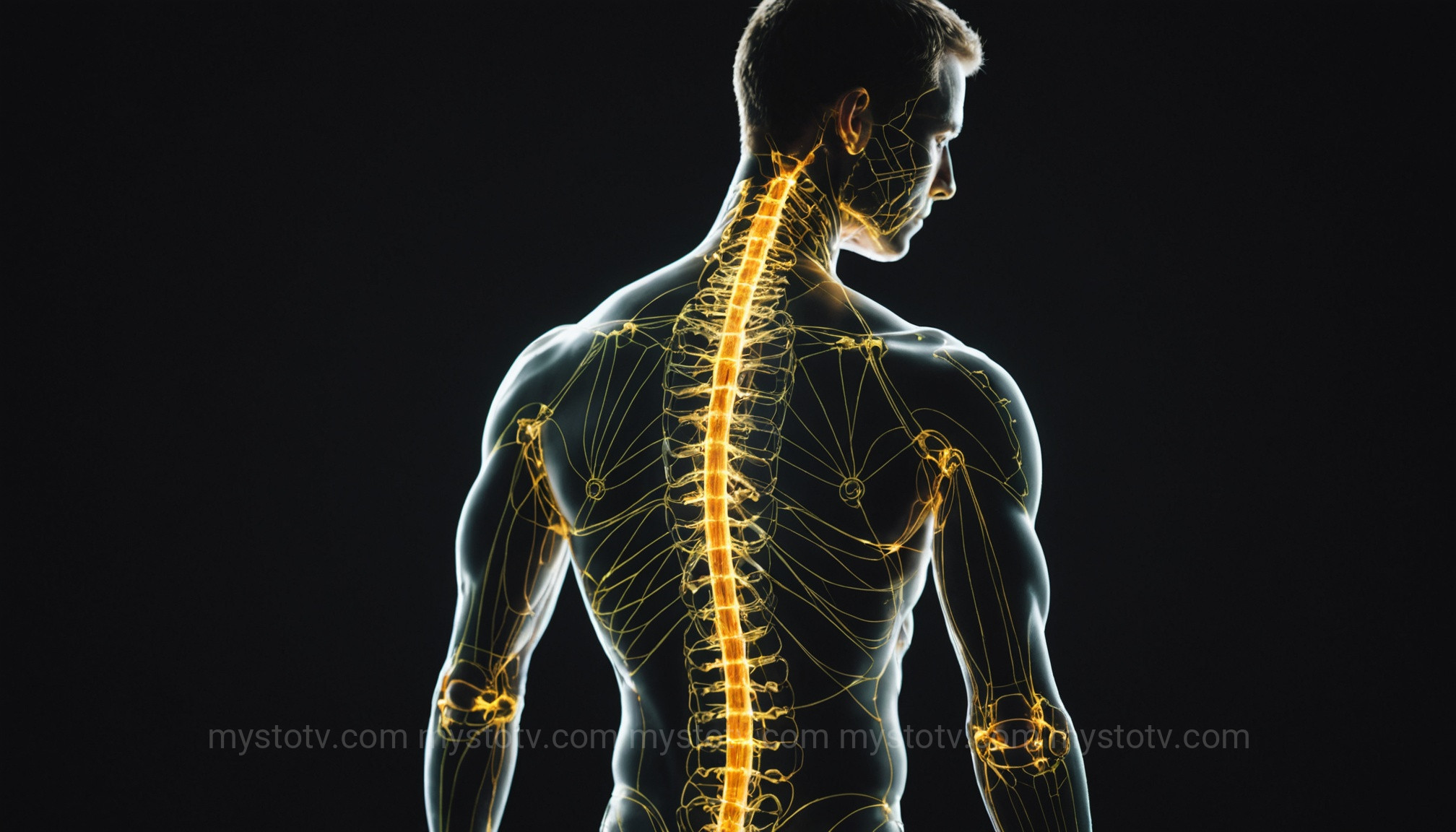 An illustrative chart of meridians used in acupuncture and acupressure energy healing.