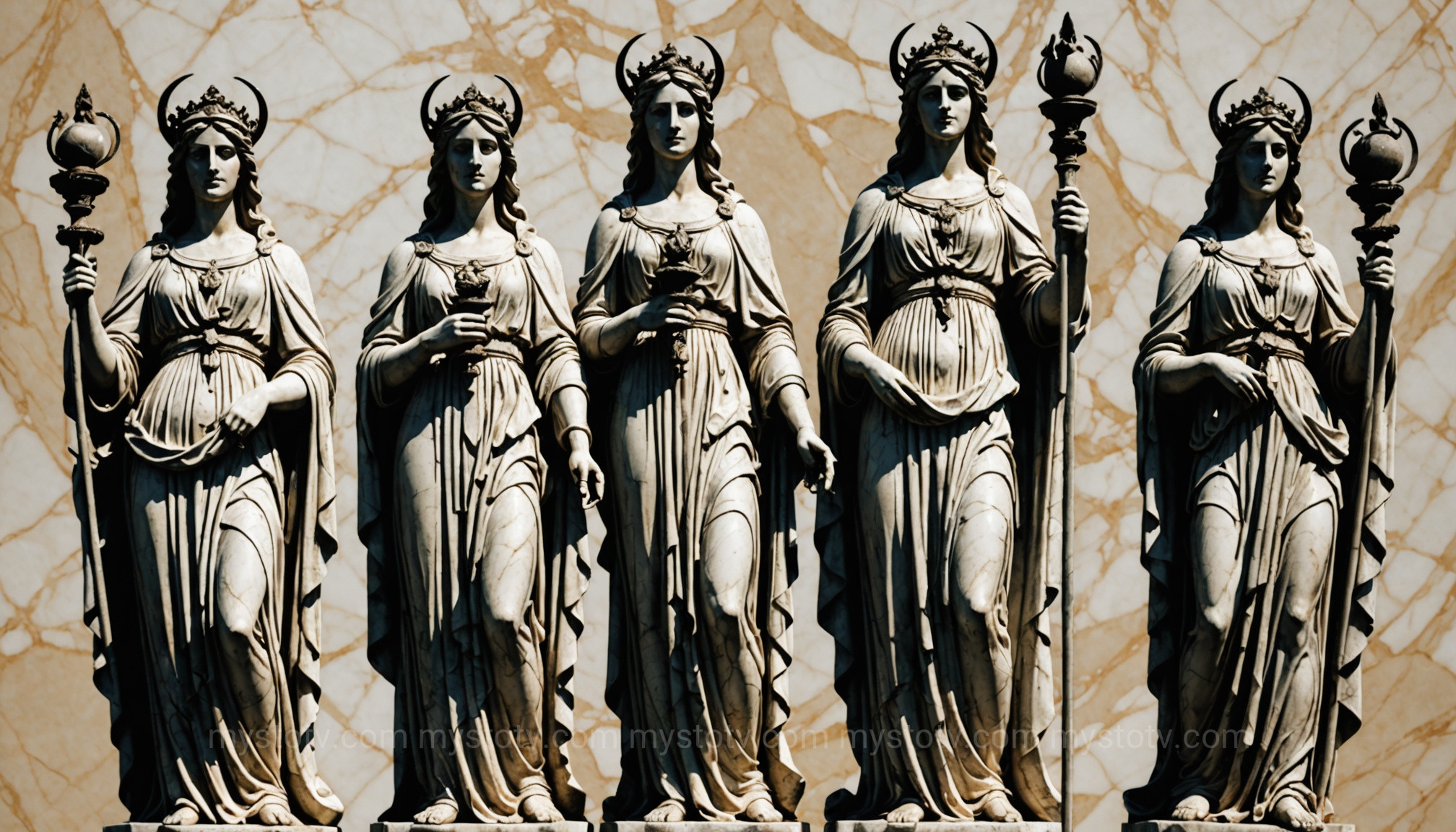 An image of a statue of Hecate Trivia which helps visualize who is the goddess Hecate in her triple form, a key aspect of her iconography.