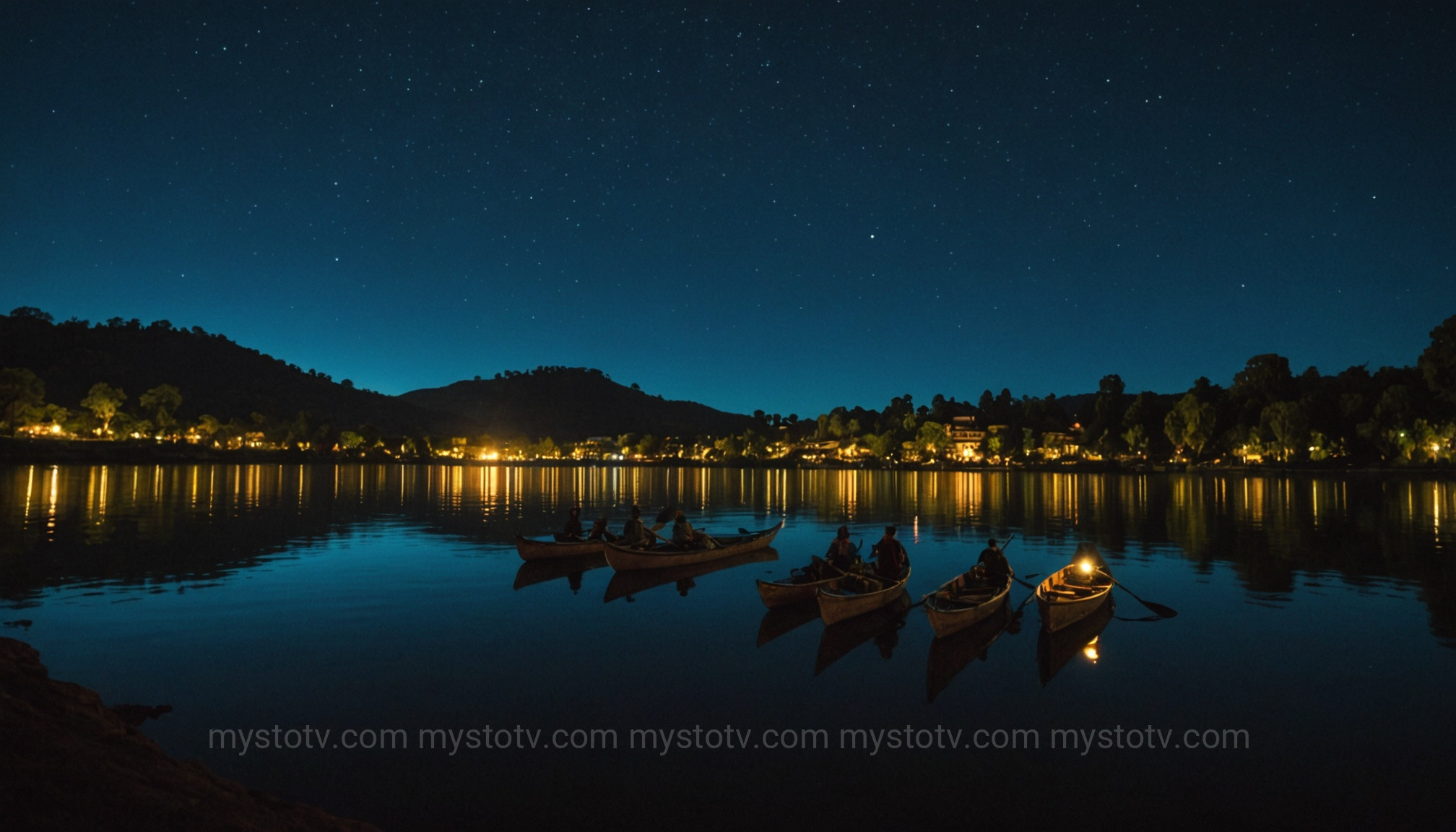Fishermen on Lake Pátzcuaro during the magical Day of the Dead night vigil.