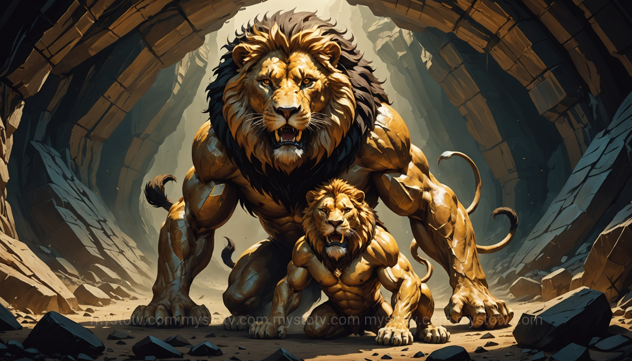 Hercules fighting the Nemean Lion, the first task on the hercules 12 labors list.