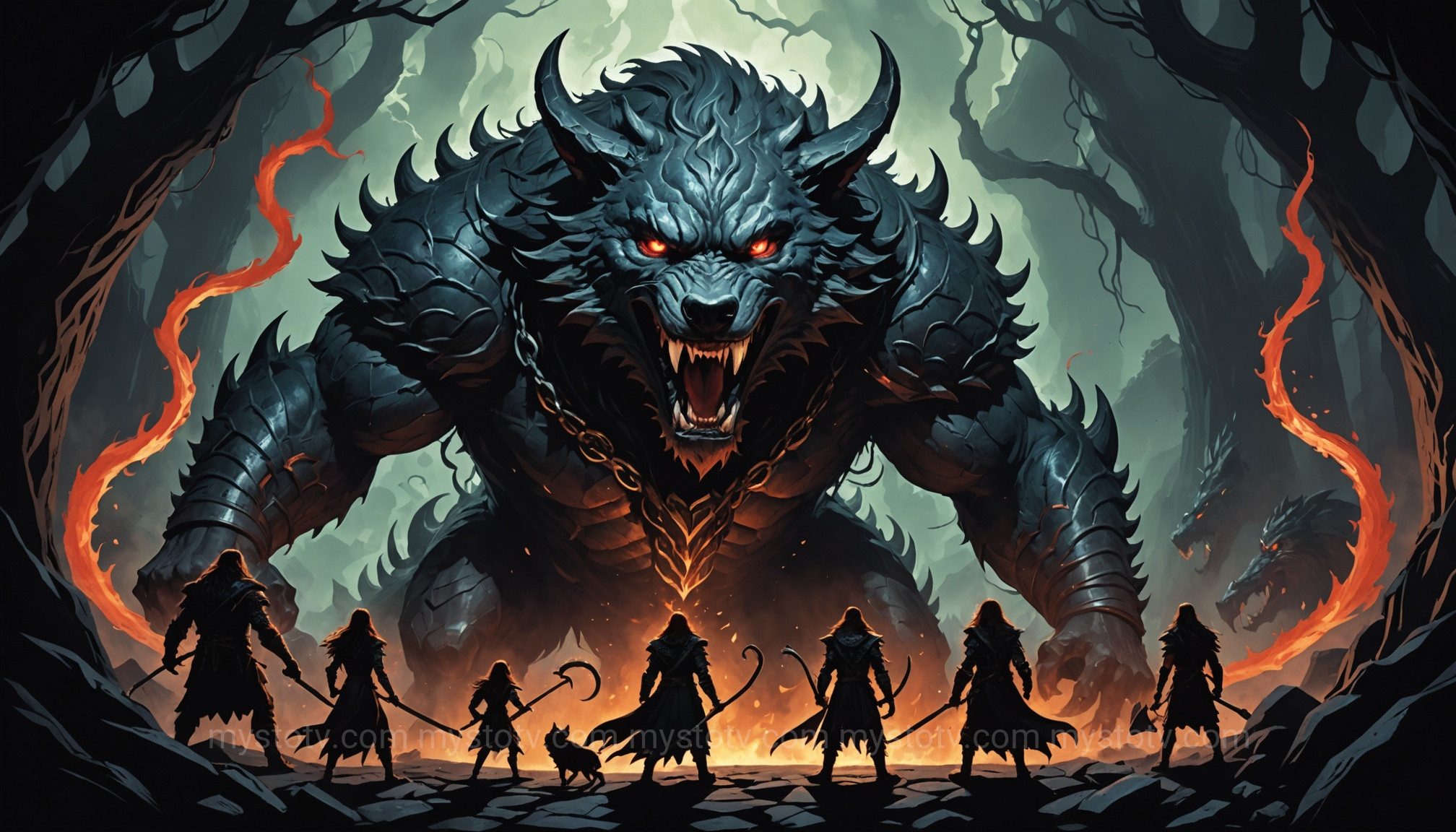 Loki with his monstrous children Fenrir, Jörmungandr, and Hel, illustrating some of the most terrifying Loki god of mischief facts from Norse mythology.