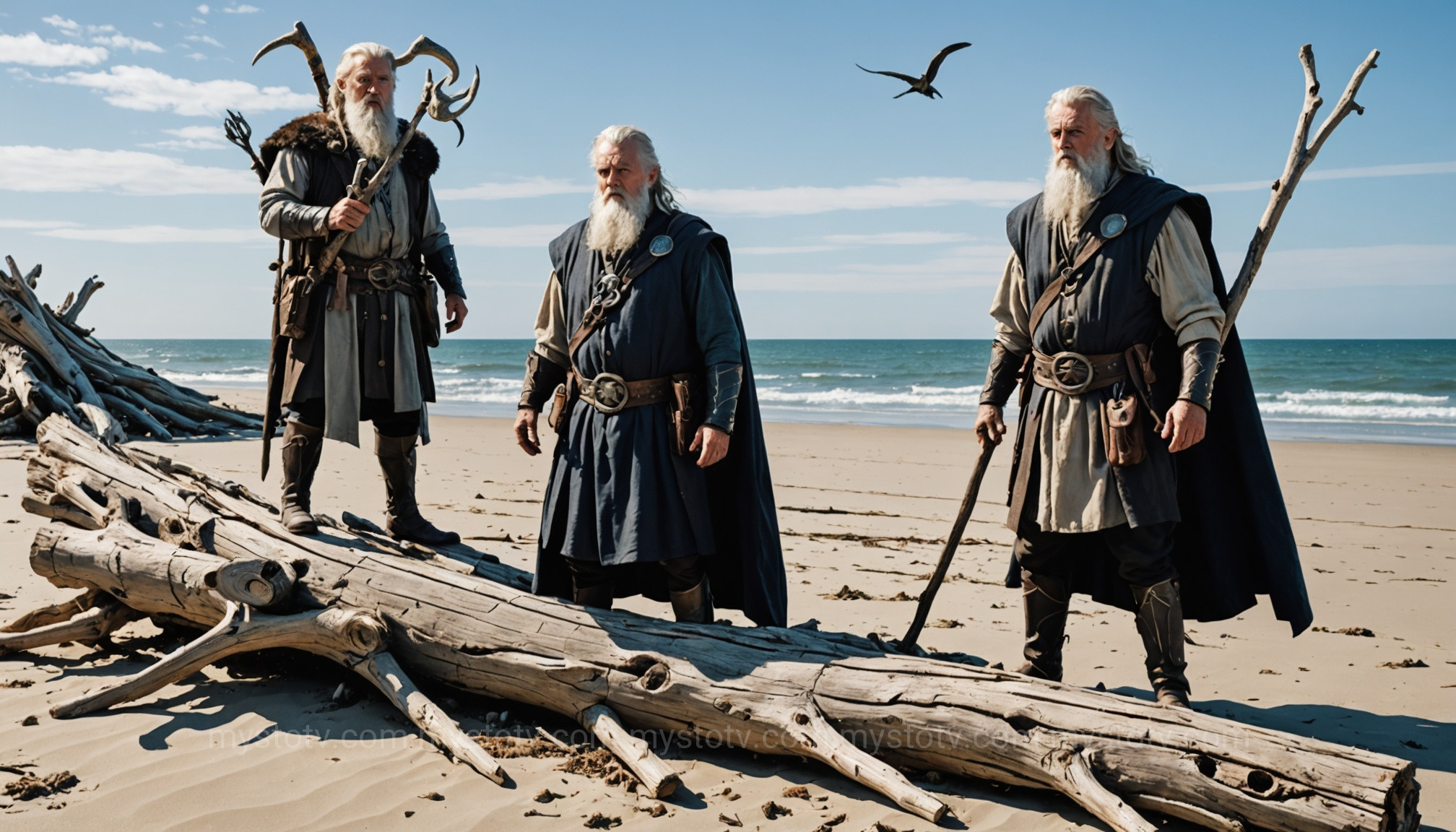 Odin, Vili, and Vé creating Ask and Embla, the first humans, concluding the main events of the norse mythology creation story.