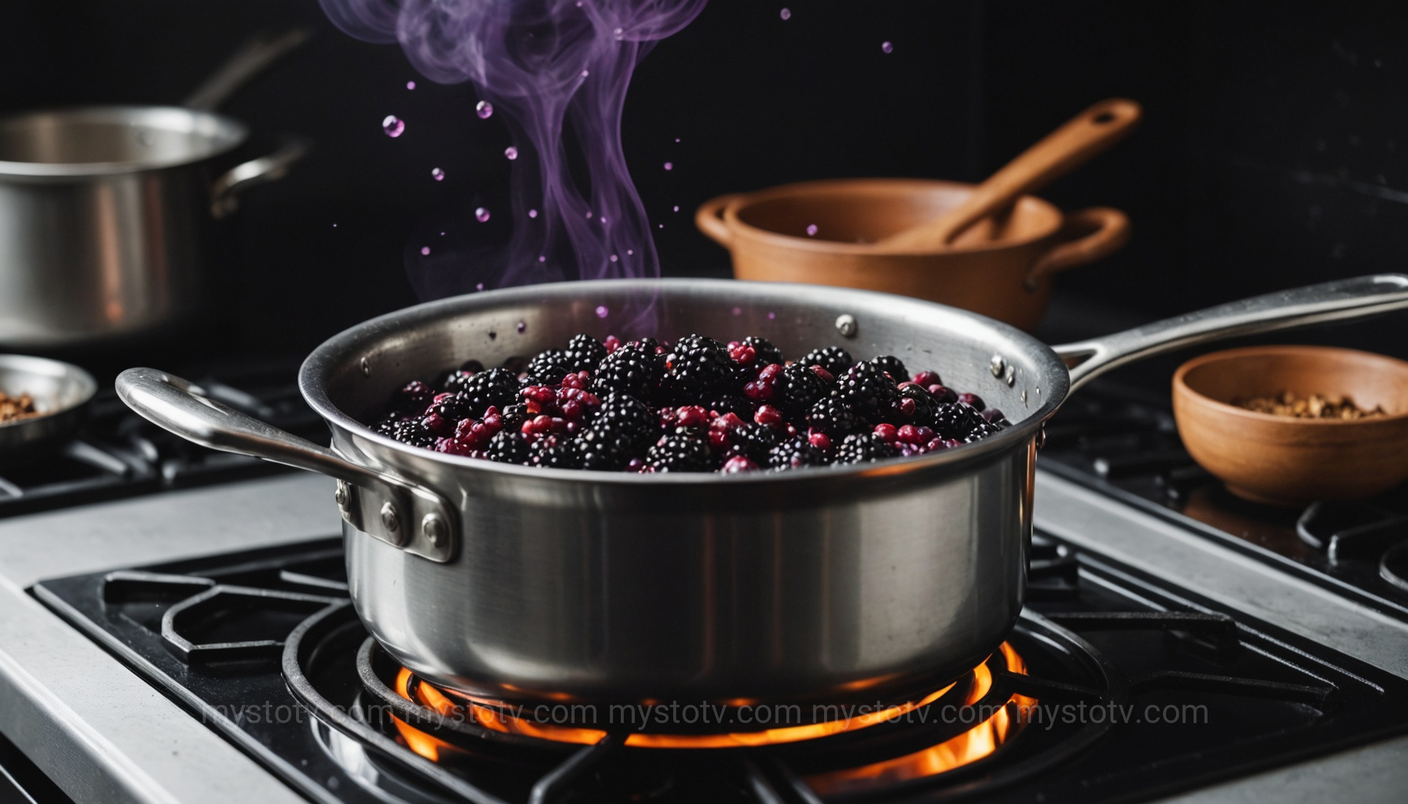 Simmering the ingredients for Traditional Folk Medicine: Following an Old-Fashioned Making Elderberry Syrup Recipe in a pot on the stove.