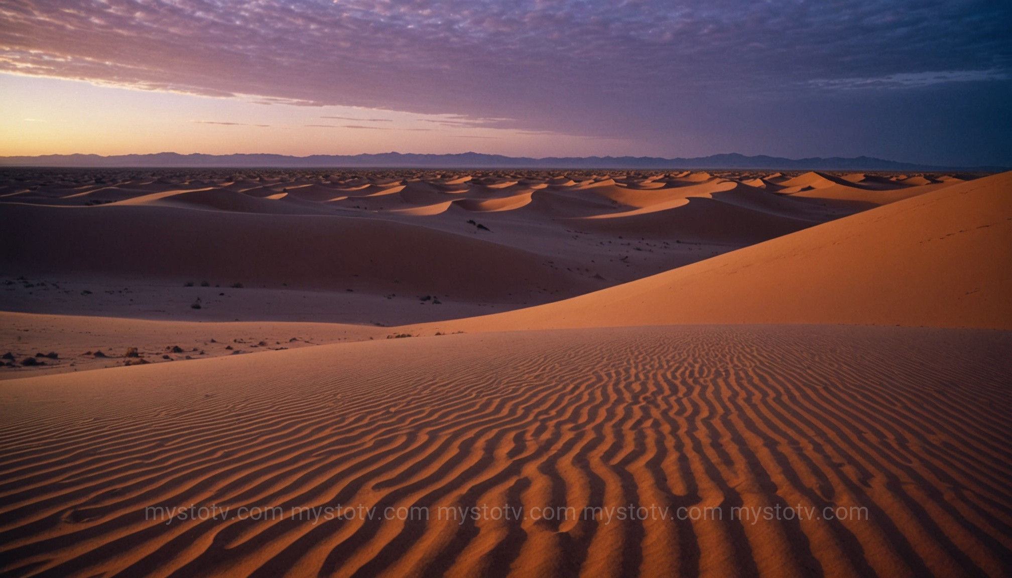 Swirling sands in a desert at dusk, symbolizing the Jinn and the Islamic perspective within the belief in ghosts religion.
