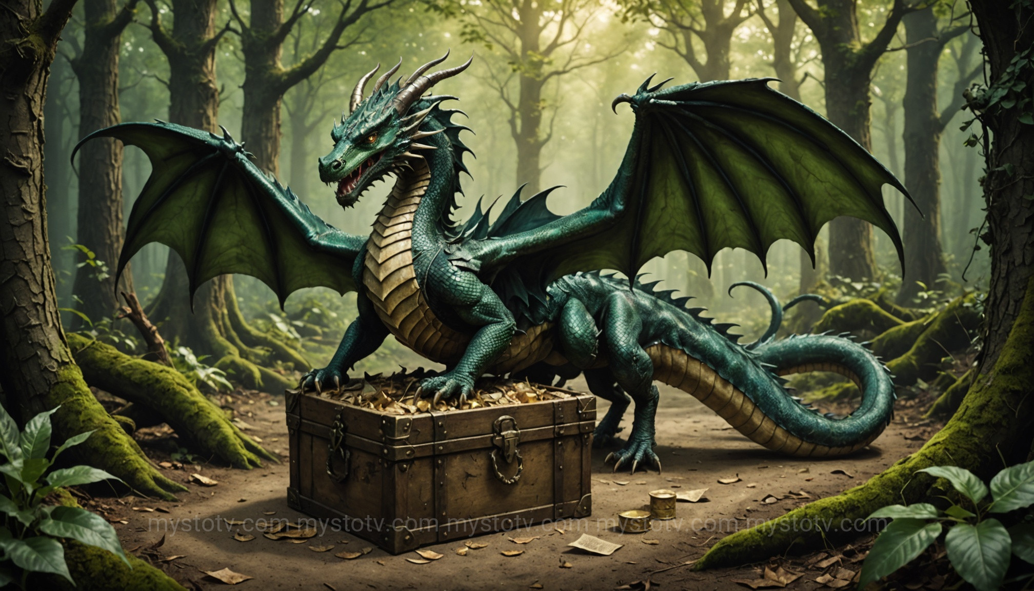 The Amphiptere, a European dragon bird, shown in a heraldic style as a winged serpent.
