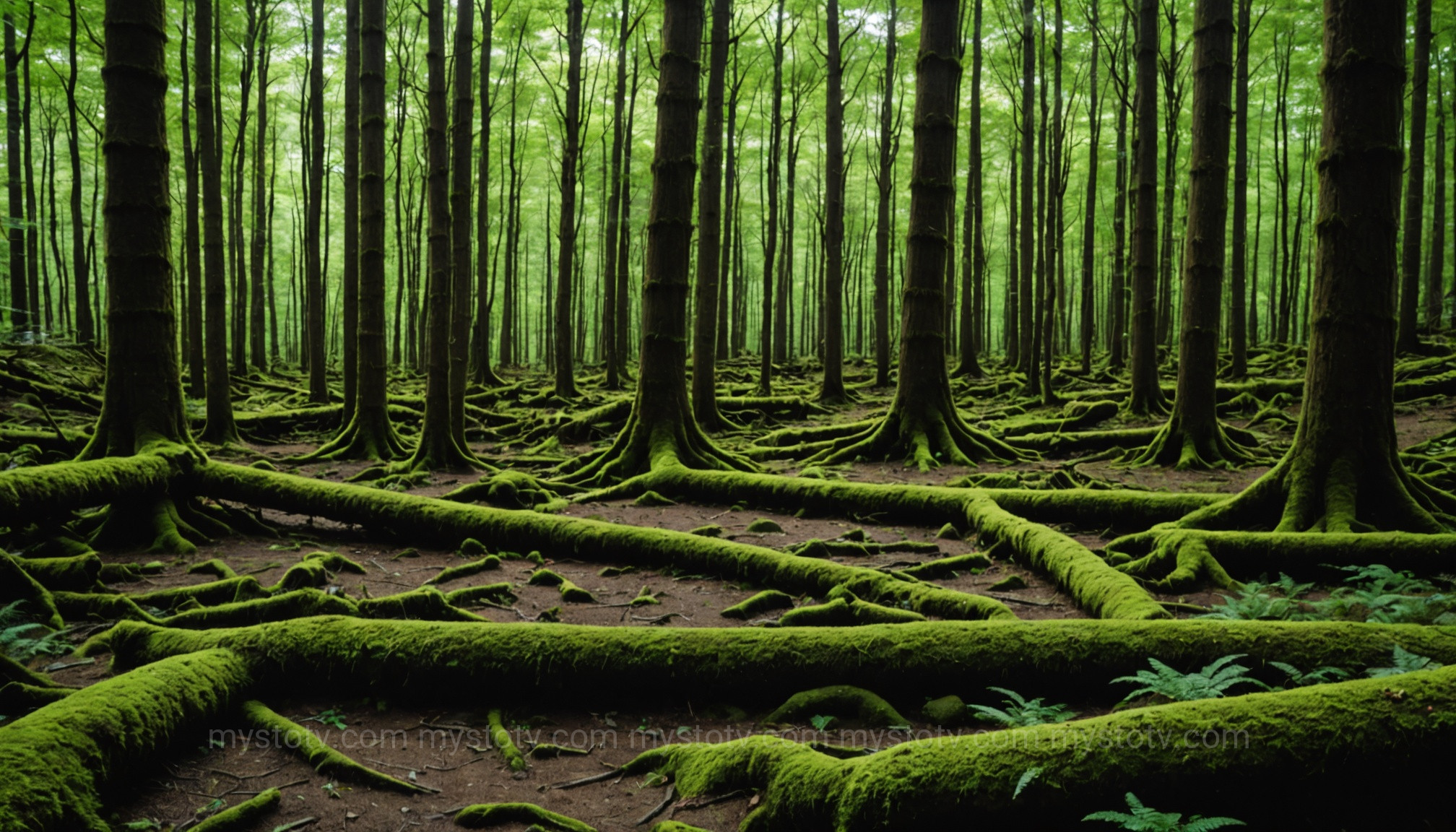 The dark and foreboding Aokigahara Forest in Japan, a location known as one of the most haunted places in the world.