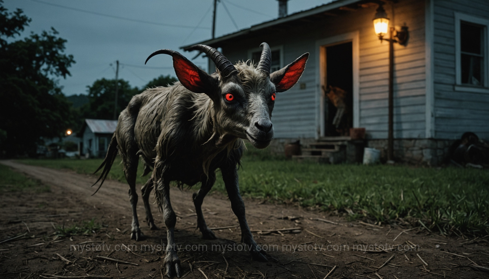 The original Chupacabra from the cryptid creatures list, a strange bipedal beast, seen at a farm.
