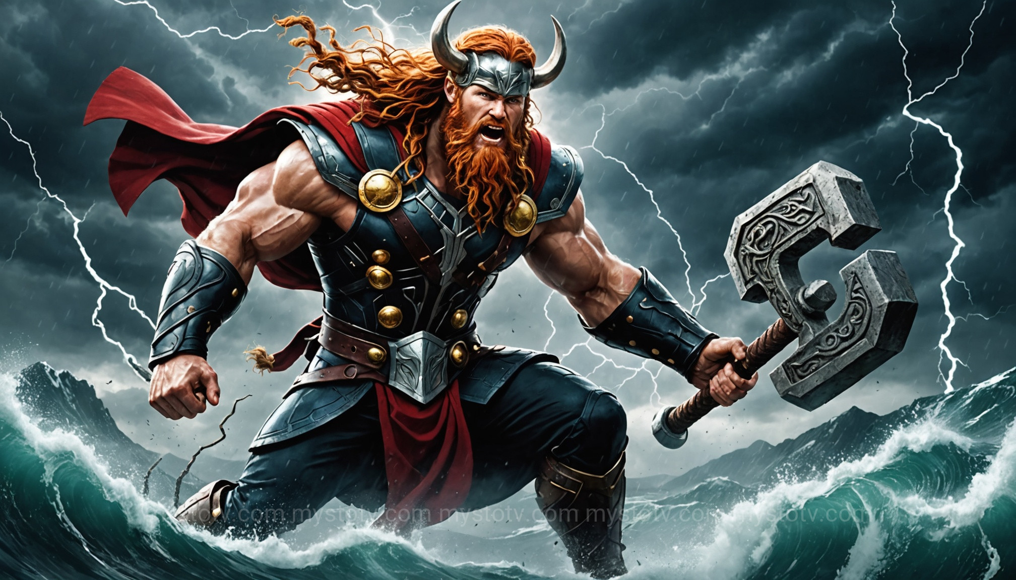 Thor battles the World Serpent, a pivotal duel explaining what happens during Ragnarok in Norse mythology.