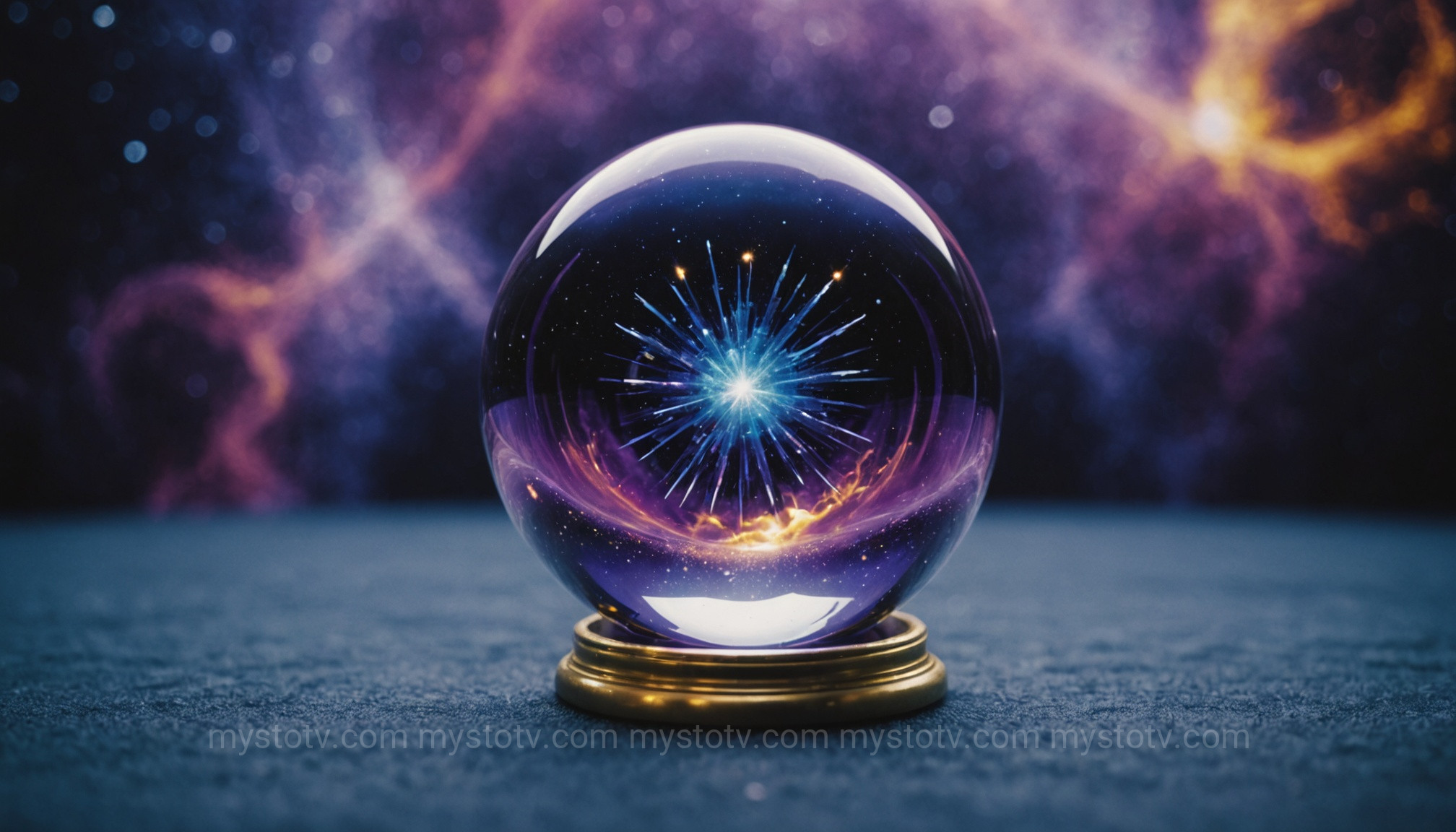 Vibrant colors swirling inside an orb, representing the spiritual and symbolic crystal ball meaning of colors.