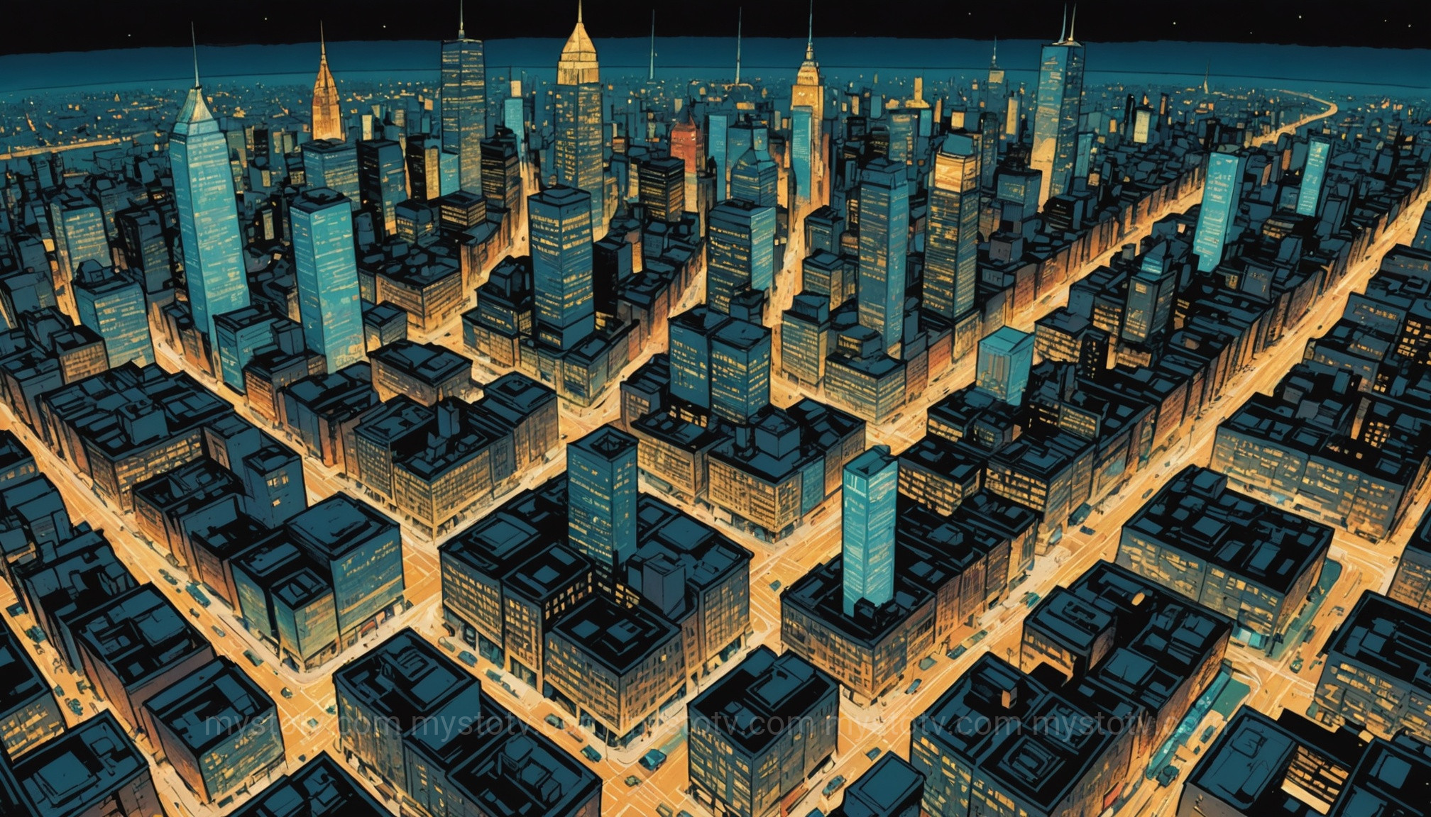 A city network of CCTV cameras and data, symbolizing how technology contributes to gang stalking fears.