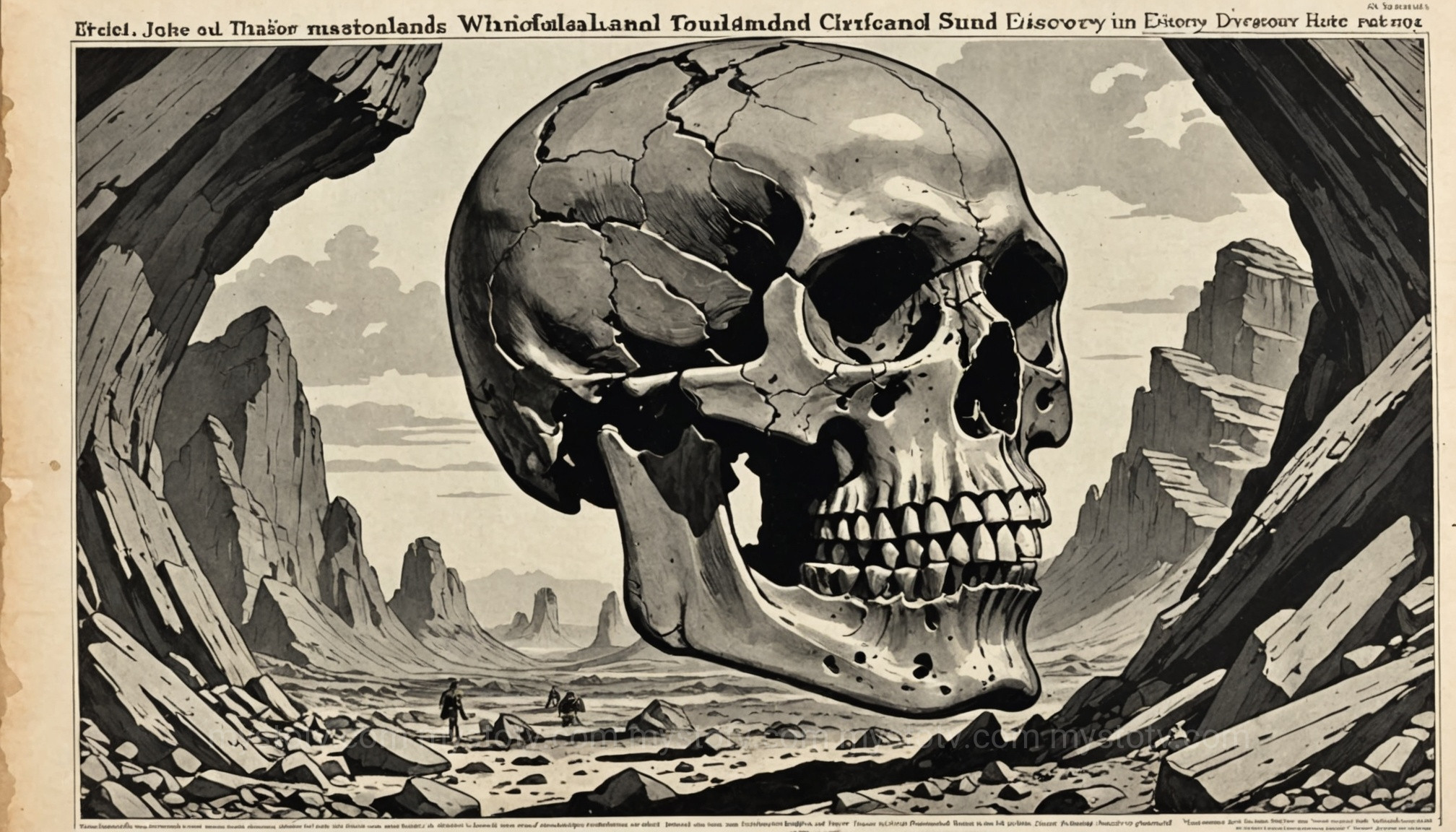 A detailed view of the fossil cranium from the Sundaland hominin fossil site discovery, showing its mosaic of primitive and modern features.