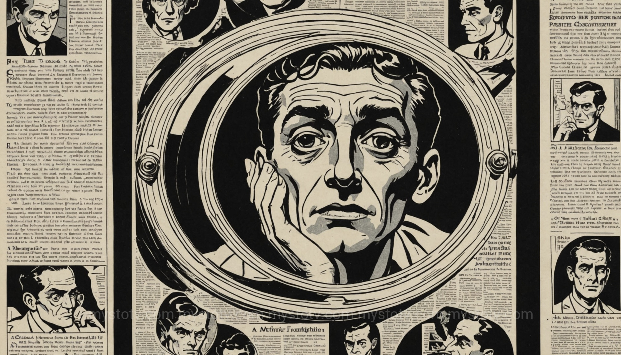 A person\'s slightly distorted reflection in a mirror, illustrating the subtle confusion of early gaslighting examples in real life.
