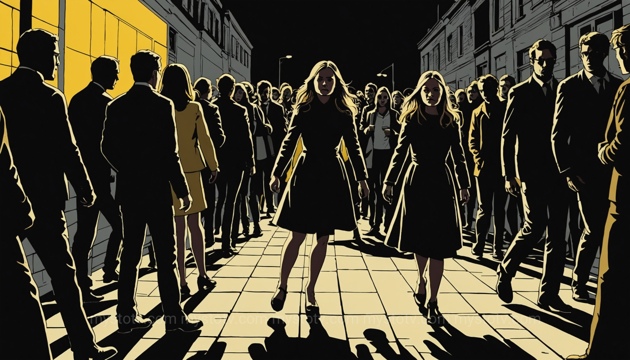 A symbolic image of a woman facing intense media scrutiny, illustrating the challenges in the Natascha Kampusch story after her escape.