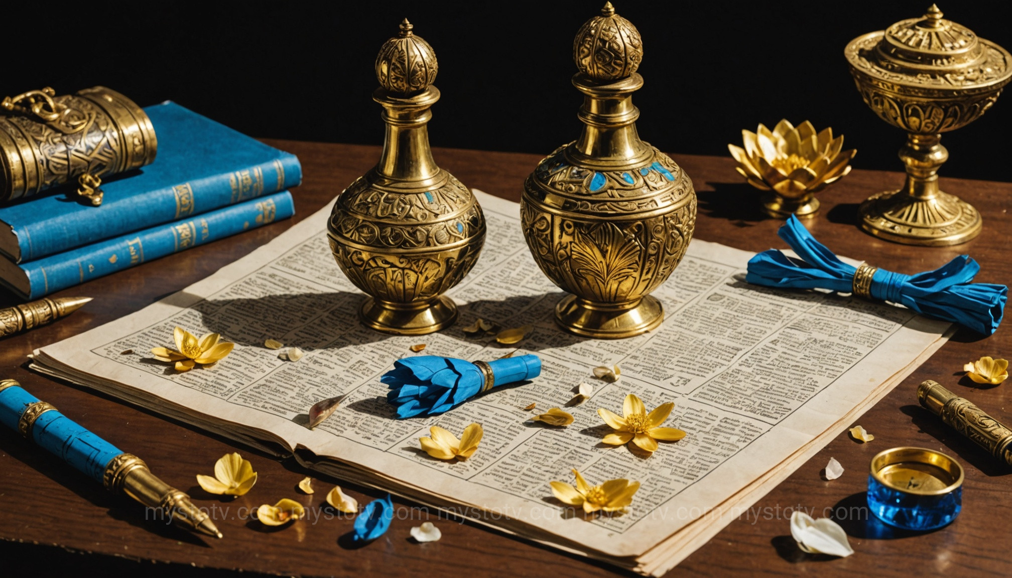 A vial of poison and a pin, representing a more plausible theory for how did Cleopatra die.