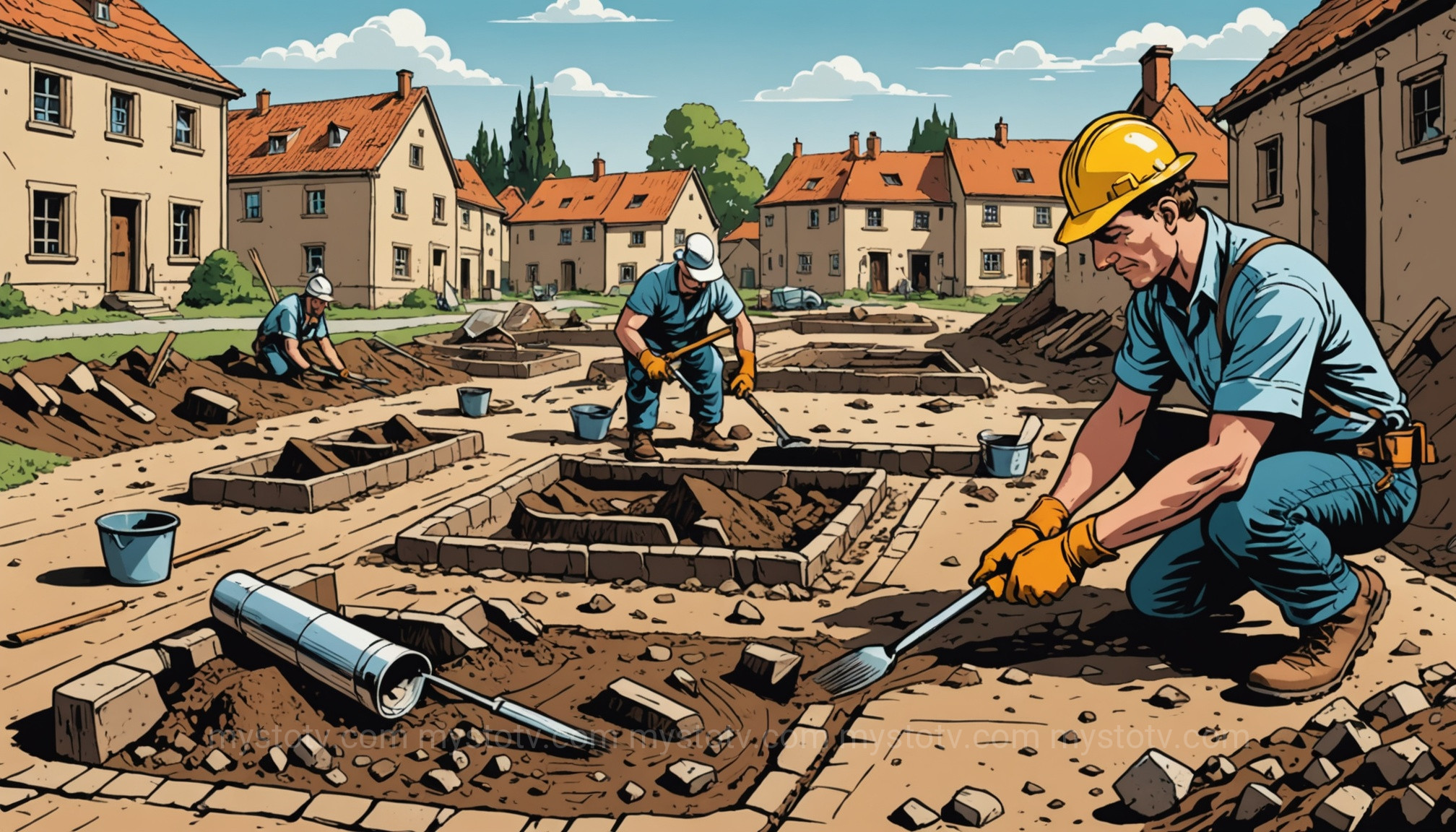 An archaeologist carefully unearthing the rolled-up scroll, a key moment in the Frankfurt silver amulet discovery.