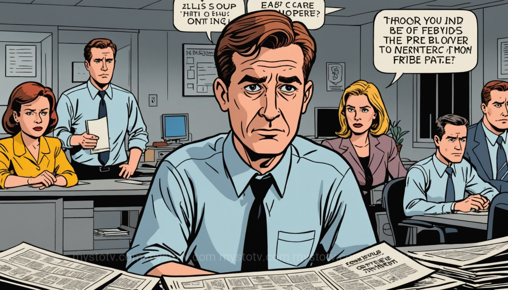 An employee looks hurt after a manager\'s dismissive comment, illustrating the emotional toll of gaslighting at work.