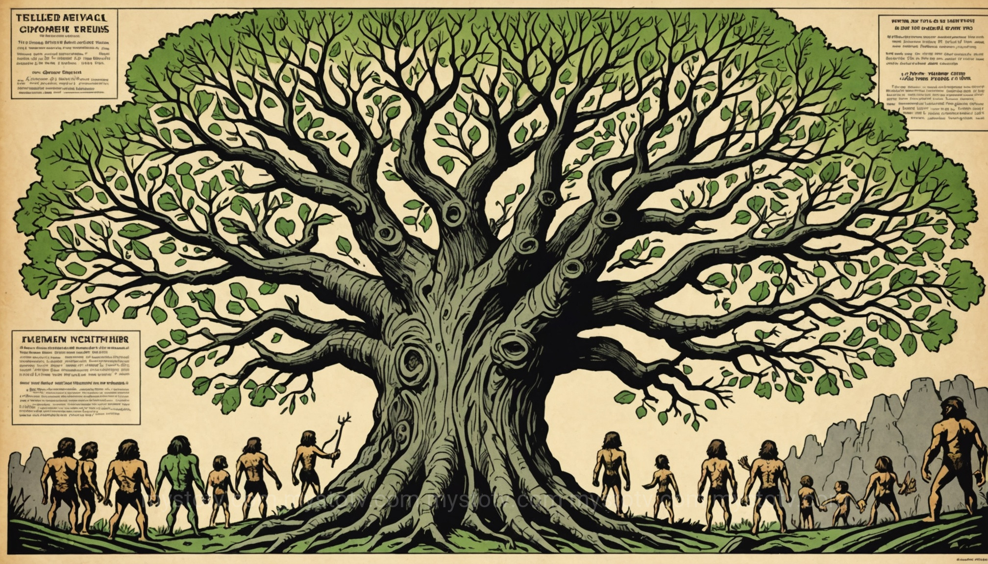 An illustrated human family tree showing the potential new branch from the Sundaland hominin fossil site discovery, questioning its place in our evolution.