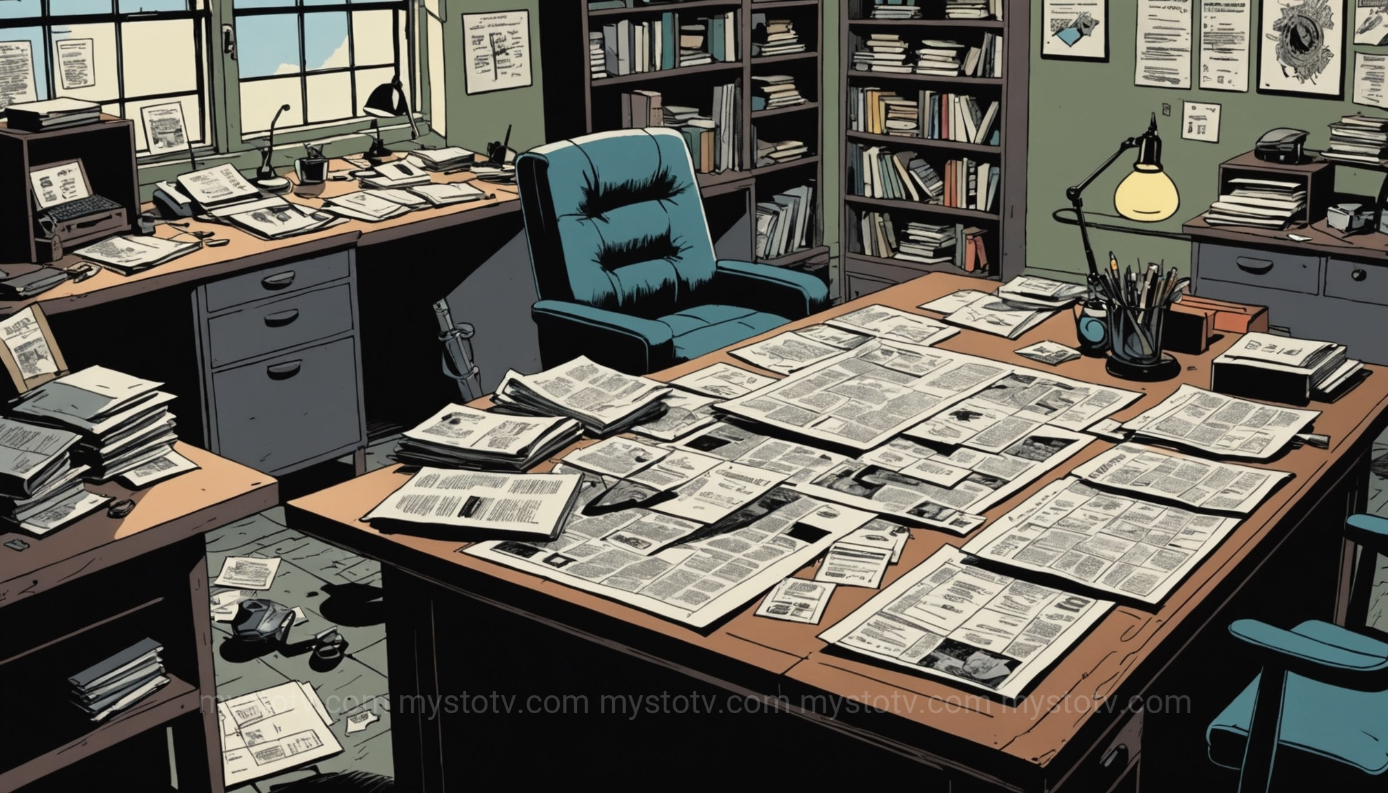 An investigative scene representing Kendrick\'s \
